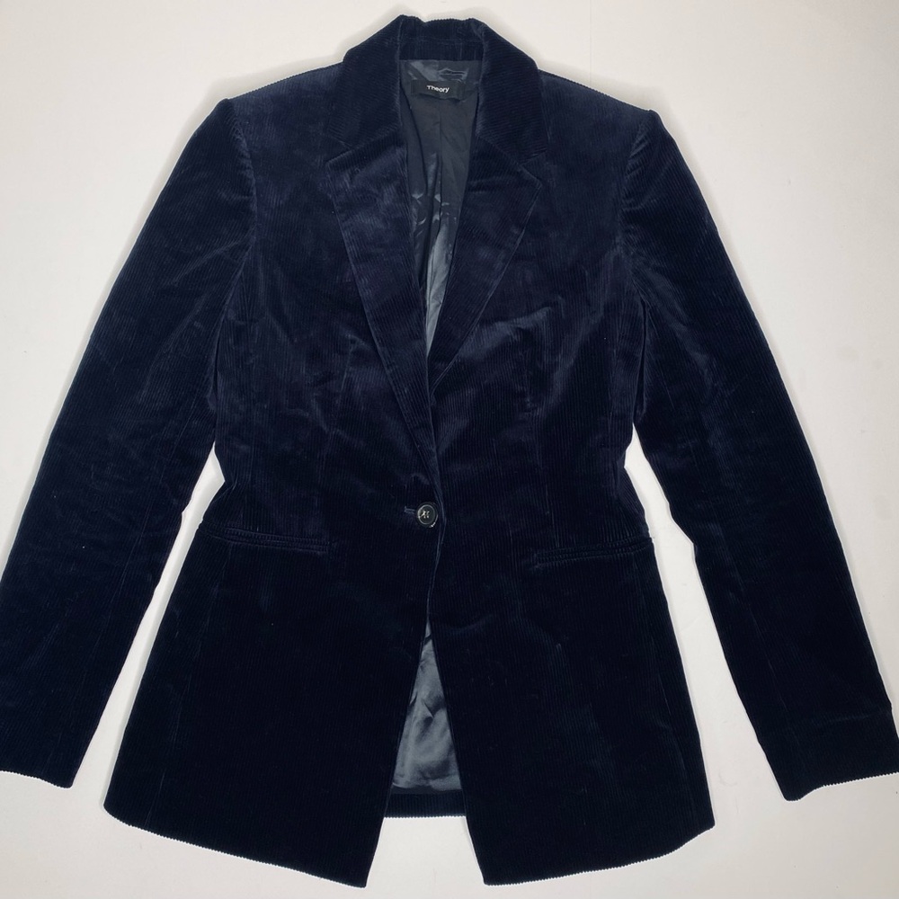 Theory Power Jacket II Corduroy in Deep Navy Like New Size 2